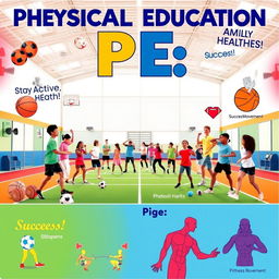 A vibrant and eye-catching poster emphasizing the importance of Physical Education (PE)