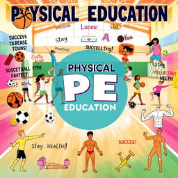 A vibrant and eye-catching poster emphasizing the importance of Physical Education (PE)