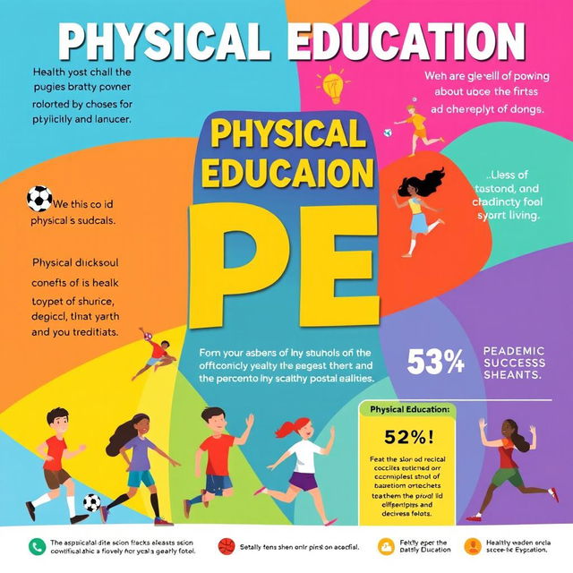 A vibrant and engaging poster that highlights the importance of Physical Education (PE)