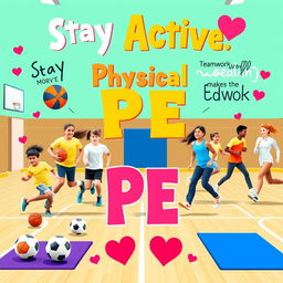 A vibrant and engaging poster design promoting the importance of Physical Education (PE)
