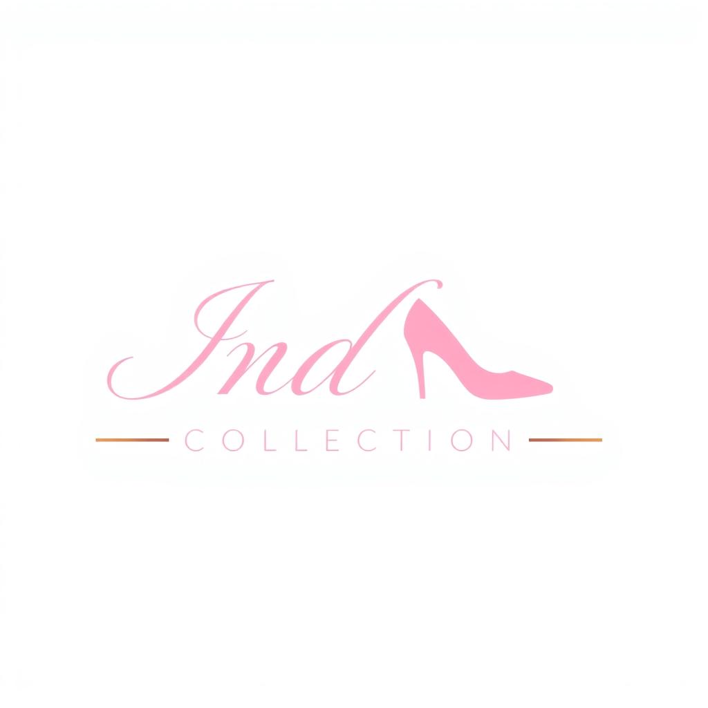 A sleek and modern logo design for a shoe company named 'Indah Shoes Collection'