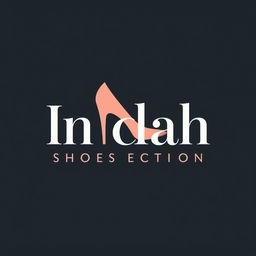 A sleek and modern logo design for a shoe company named 'Indah Shoes Collection'