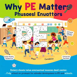 An eye-catching and informative poster that highlights the importance of Physical Education (PE)
