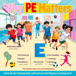 An eye-catching and informative poster that highlights the importance of Physical Education (PE)