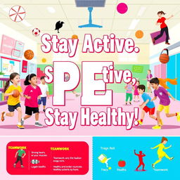 A vibrant and engaging poster illustrating the importance of Physical Education (PE)