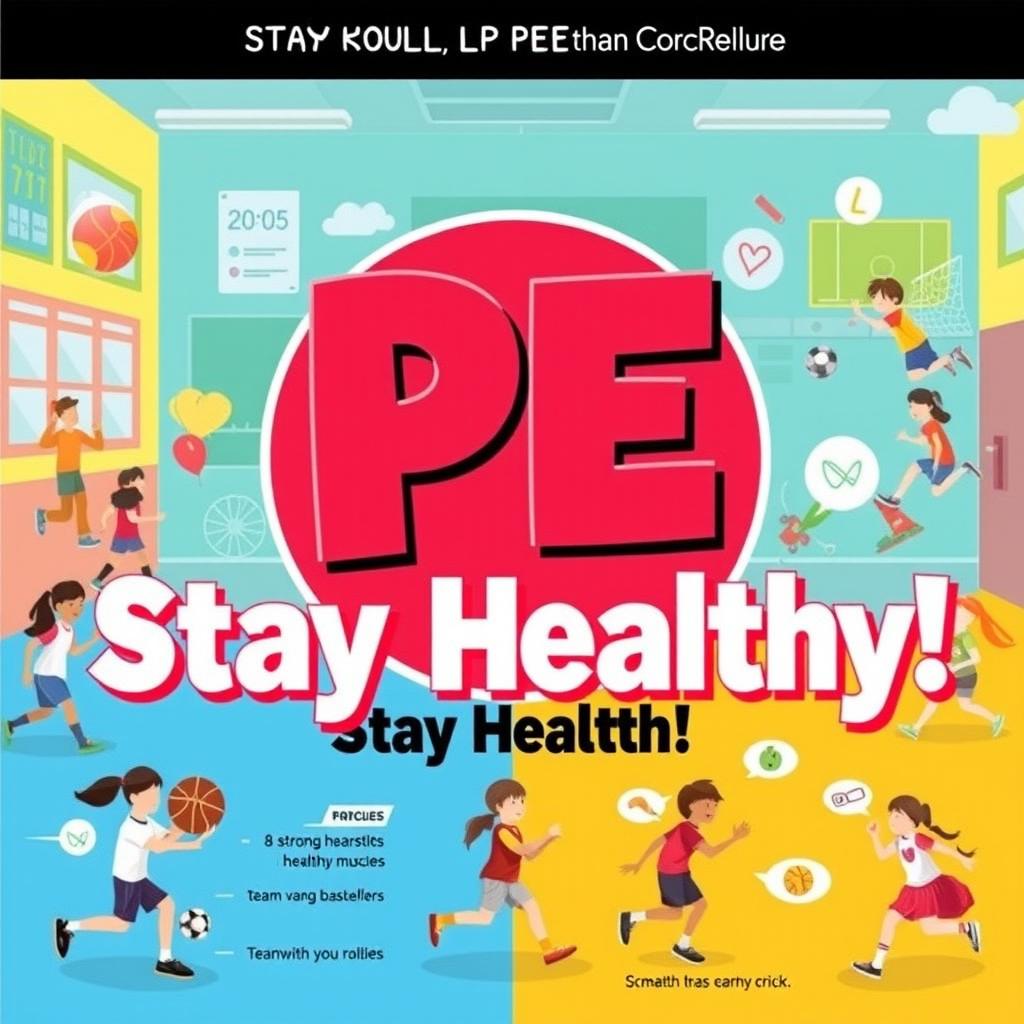A vibrant and engaging poster illustrating the importance of Physical Education (PE)