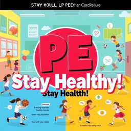 A vibrant and engaging poster illustrating the importance of Physical Education (PE)