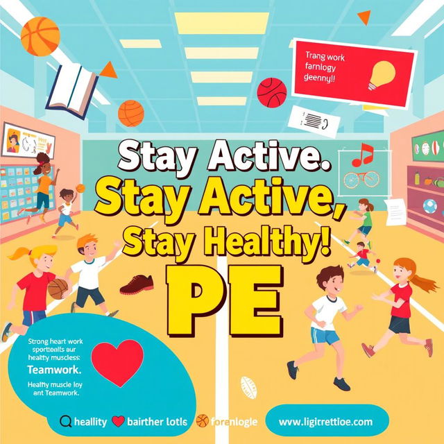 A vibrant and engaging poster illustrating the importance of Physical Education (PE)
