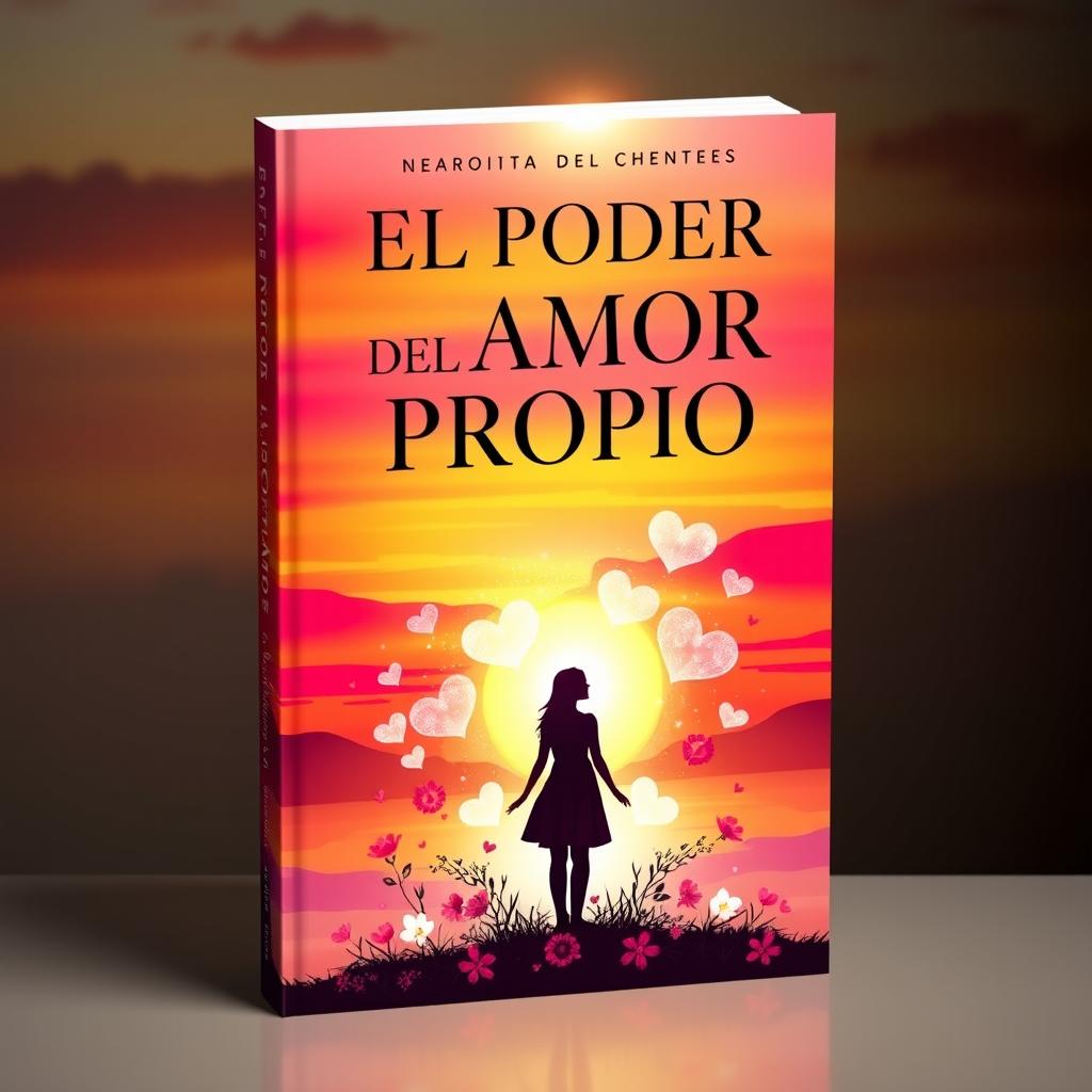 Book cover design for 'EL PODER DEL AMOR PROPIO' featuring a vibrant and uplifting theme