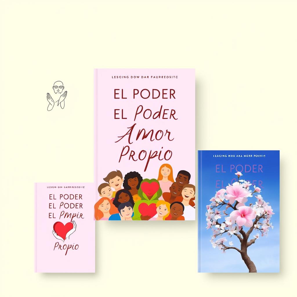 Various options for the book cover design of 'EL PODER DEL AMOR PROPIO'