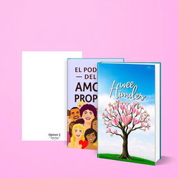 Various options for the book cover design of 'EL PODER DEL AMOR PROPIO'