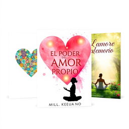 A diverse set of book cover designs for 'EL PODER DEL AMOR PROPIO'