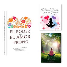 A diverse set of book cover designs for 'EL PODER DEL AMOR PROPIO'