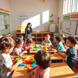 A vibrant classroom setting focused on fostering and strengthening numeracy skills