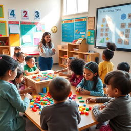 A vibrant classroom setting focused on fostering and strengthening numeracy skills