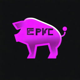 A digital logo design that merges a pig, the word 'EPIC', and robotic elements in a futuristic style