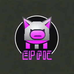 A digital logo design that merges a pig, the word 'EPIC', and robotic elements in a futuristic style