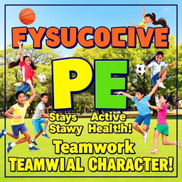 A vibrant and engaging poster that highlights the importance of physical education (PE)