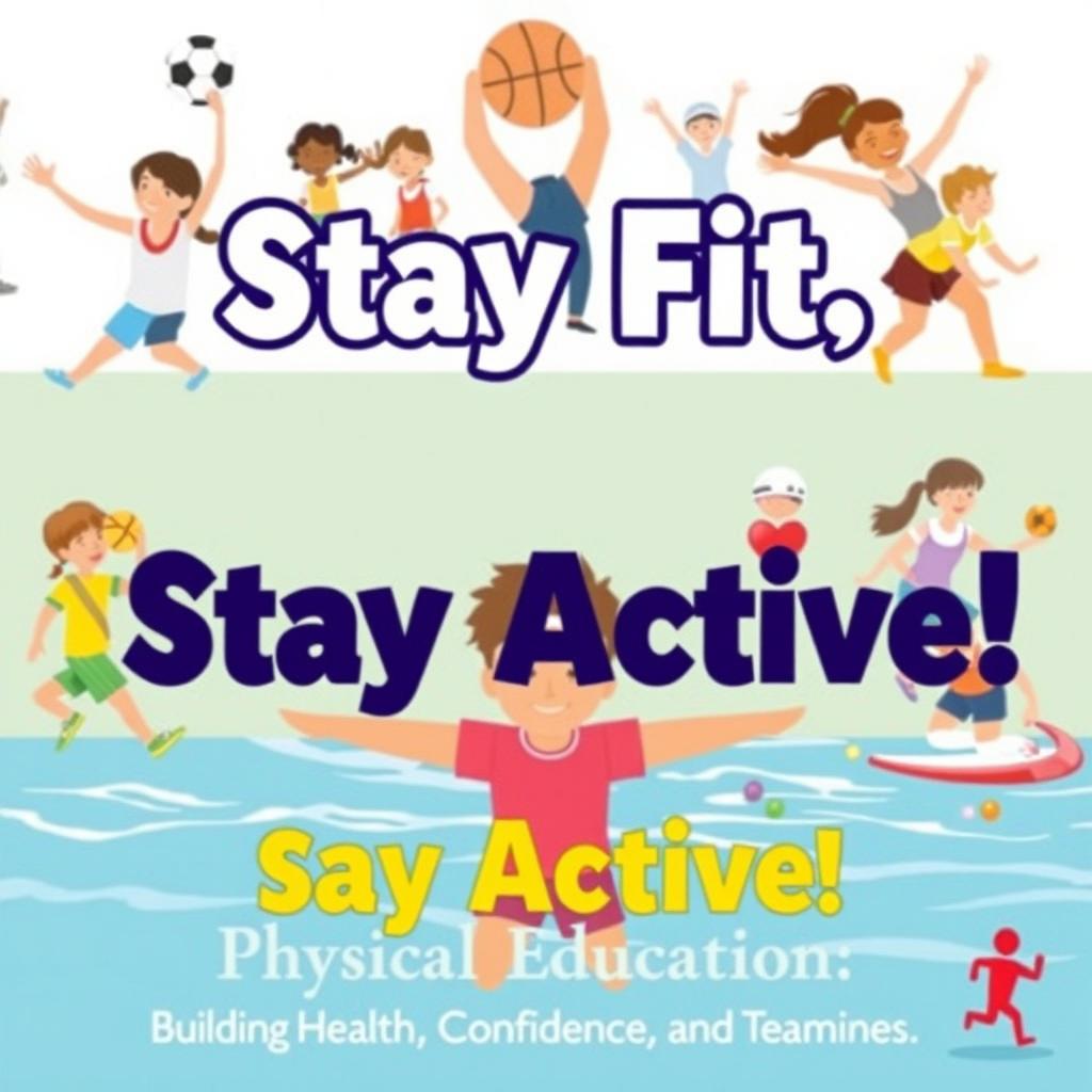 A vibrant and engaging poster that highlights the importance of Physical Education (PE)