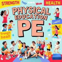 A vibrant and dynamic poster emphasizing the importance of Physical Education (PE)
