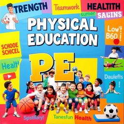 A vibrant and dynamic poster emphasizing the importance of Physical Education (PE)