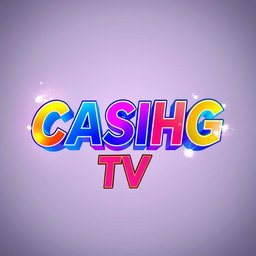 An animated text design featuring the phrase 'CASHG TV' in bold, vibrant colors with a dynamic and lively effect