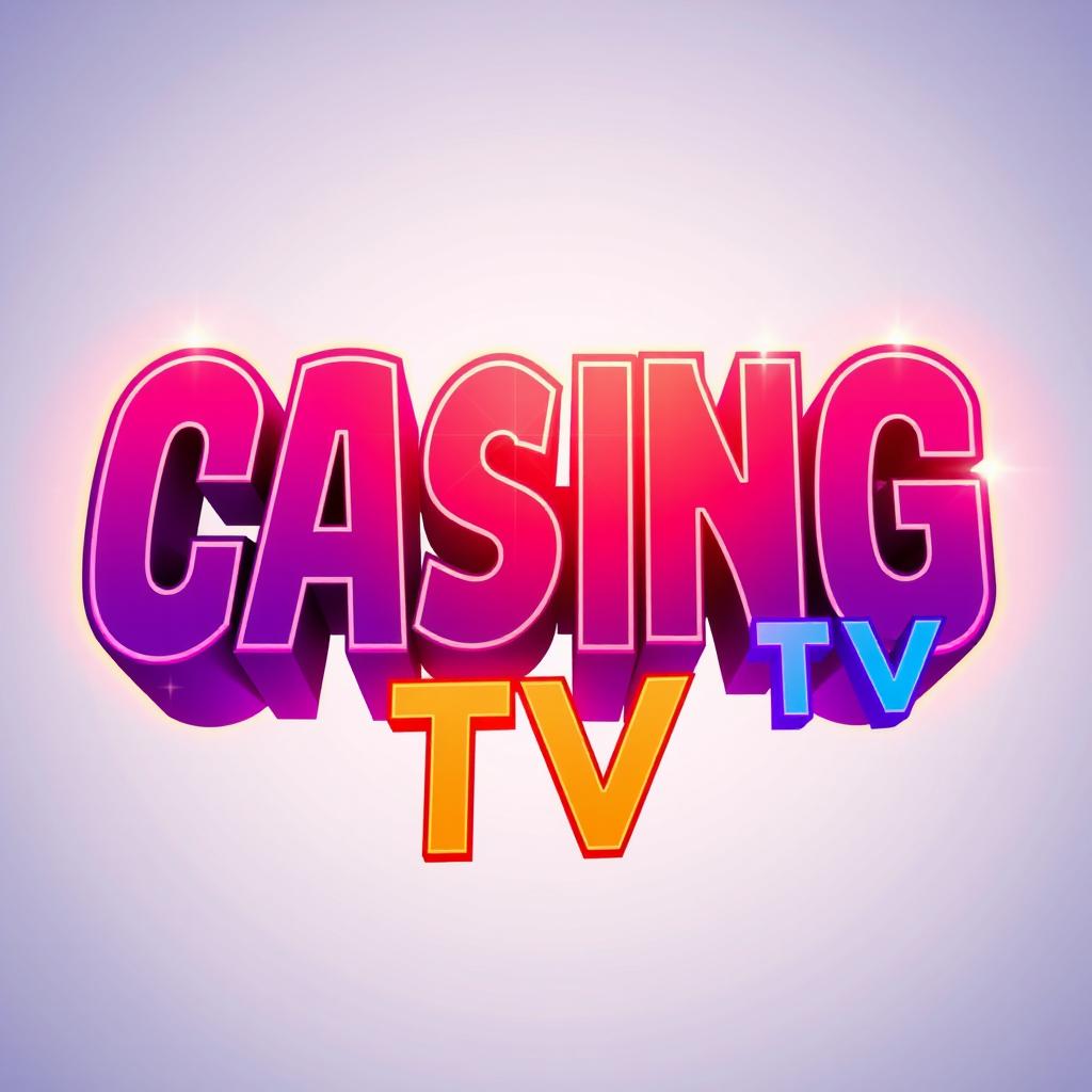 An animated text design featuring the phrase 'CASHG TV' in bold, vibrant colors with a dynamic and lively effect