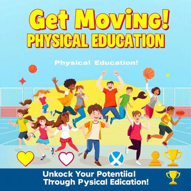 A vibrant and dynamic poster promoting the importance of Physical Education (PE)