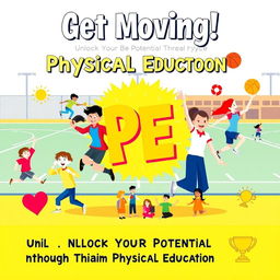 A vibrant and dynamic poster promoting the importance of Physical Education (PE)