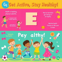 A vibrant and engaging poster promoting the importance of physical education (PE)