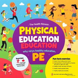 A vibrant and engaging poster illustrating the importance of Physical Education (PE)