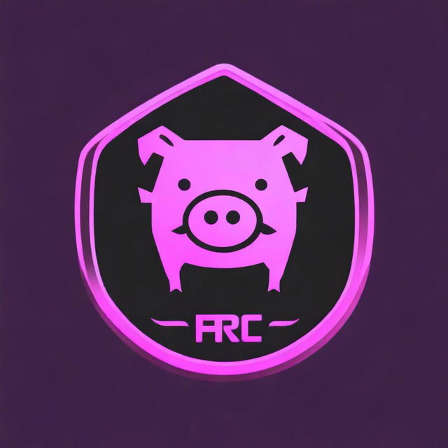 A digital logo design that blends a pig, the word 'EPIC', and futuristic elements into a crest-like format