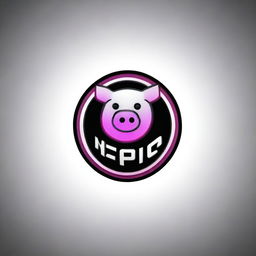 A digital logo design that blends a pig, the word 'EPIC', and futuristic elements into a crest-like format