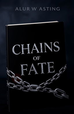 A striking black book cover featuring the title 'CHAINS OF FATE' in bold, metallic silver typography