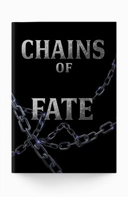 A striking black book cover featuring the title 'CHAINS OF FATE' in bold, metallic silver typography