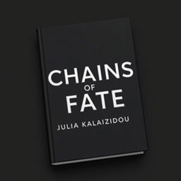 A sleek black book cover featuring the title 'CHAINS OF FATE' prominently displayed in bold, metallic silver typography