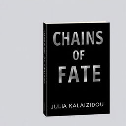 A sleek black book cover featuring the title 'CHAINS OF FATE' prominently displayed in bold, metallic silver typography