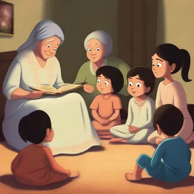 The children were accustomed to hearing their grandmother tell stories from mythology before bedtime.
