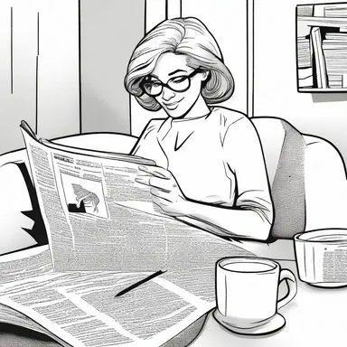 She was accustomed to reading comics every Sunday morning with her cup of coffee.