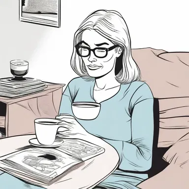 She was accustomed to reading comics every Sunday morning with her cup of coffee.