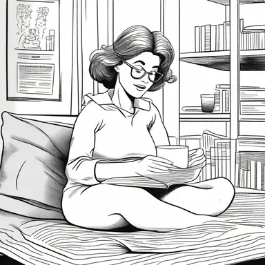 She was accustomed to reading comics every Sunday morning with her cup of coffee.