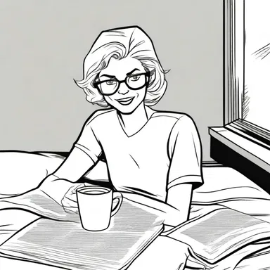 She was accustomed to reading comics every Sunday morning with her cup of coffee.
