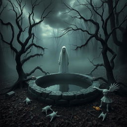 A horrifying and cursed well inspired by the legend of La Llorona, deep in a dark forest