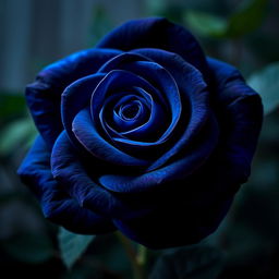 A beautiful rose depicted in a stunning blend of blue and black colors