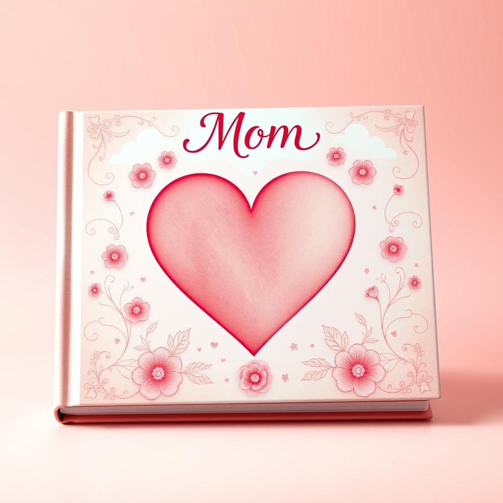A charming book cover design featuring a large, beautifully illustrated heart in the center, surrounded by intricate floral patterns and soft pink hues