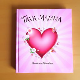 A delightful book cover titled 'TAVA MAMMA', featuring a large, vibrant heart in the center