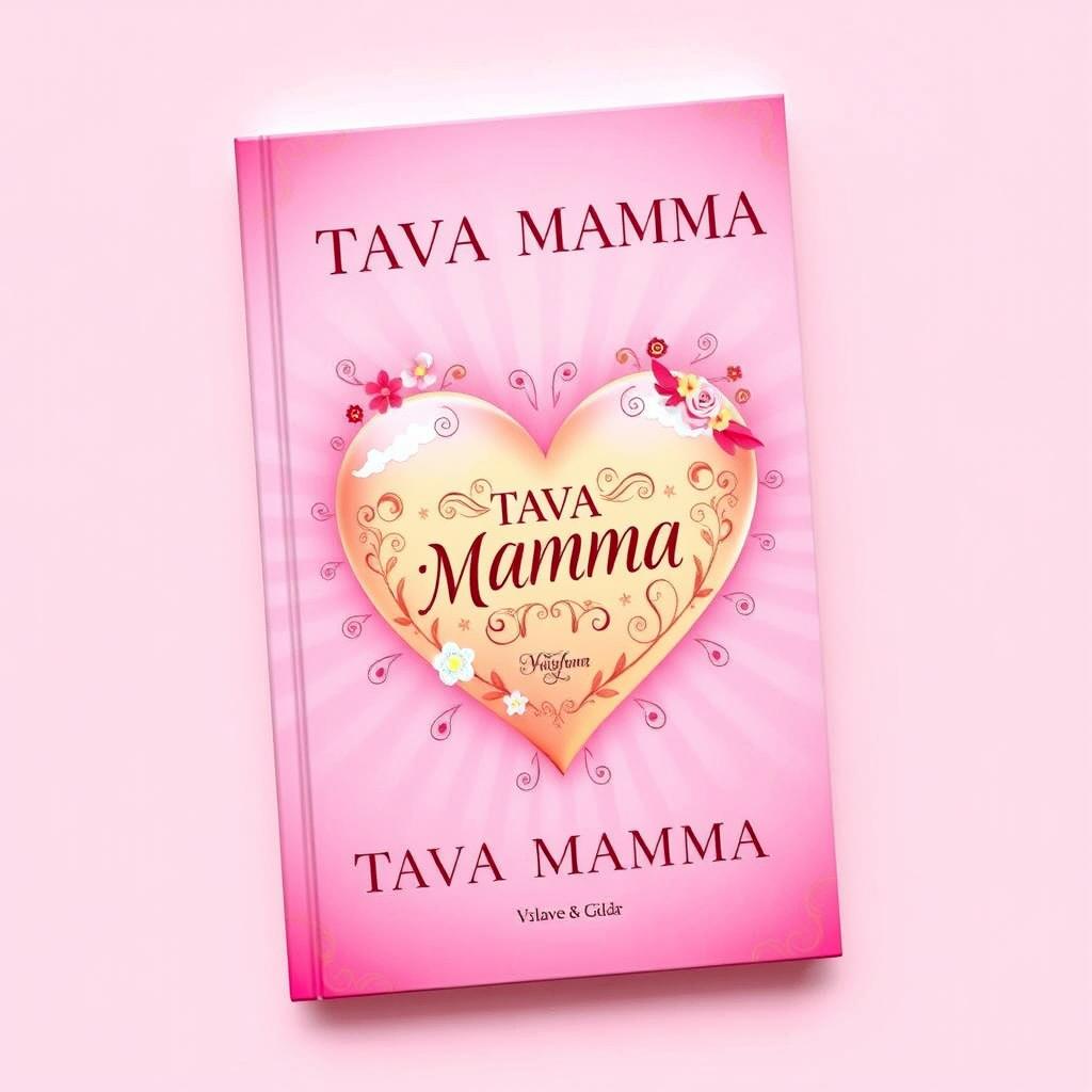 A delightful book cover titled 'TAVA MAMMA', featuring a large, vibrant heart in the center