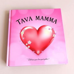 A delightful book cover titled 'TAVA MAMMA', featuring a large, vibrant heart in the center