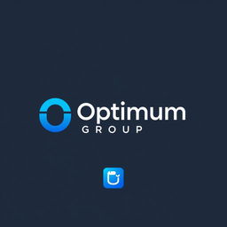 A unique and minimalist logo design for 'Optimum Group' that successfully conveys its diverse business operations, including IT, real estate, construction, publication, and e-commerce