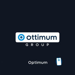 A unique and minimalist logo design for 'Optimum Group' that successfully conveys its diverse business operations, including IT, real estate, construction, publication, and e-commerce